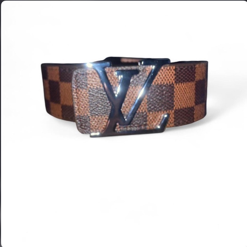 Louis Vuitton Brown Checkered LV Buckle Belt